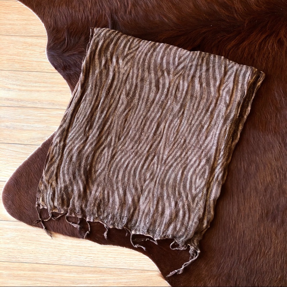 Free w. Purchase- Brown Wood Grain Look Scarf
